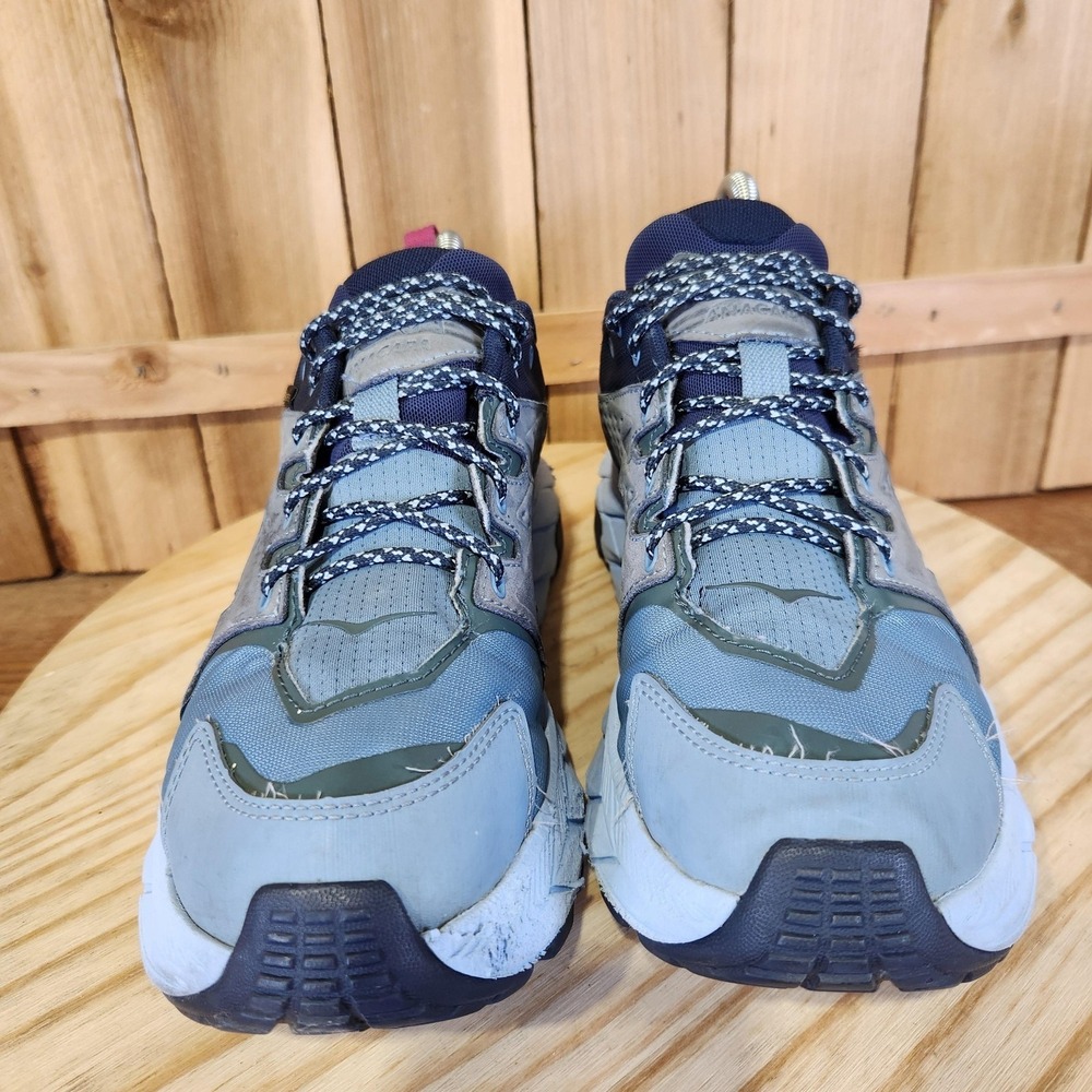 Hoka One One Anacapa Low GTX Shoes Womens 8.5 Blue Gore-Tex Hiking NO INSOLE - Picture 2 of 10